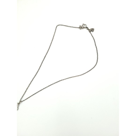 STELLA & DOT Silver & Gold Tone With Rhinestones Key Charm Pendant Necklace - Picture 5 of 6